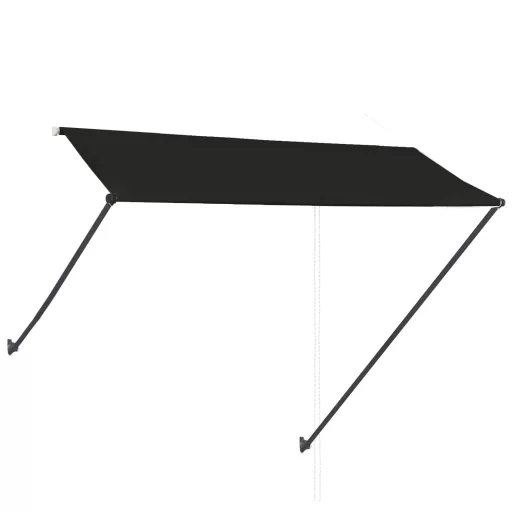Feltekerhető antracitszürke napellenző LED-del 300 x 150 cm