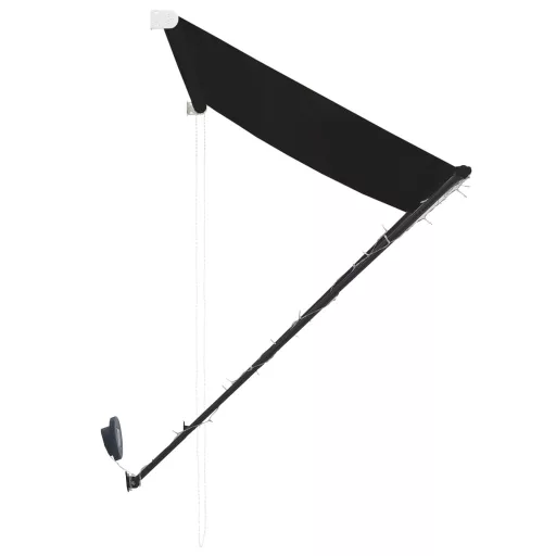 Feltekerhető antracitszürke napellenző LED-del 350 x 150 cm