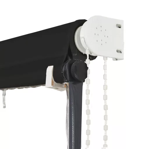 Feltekerhető antracitszürke napellenző LED-del 350 x 150 cm