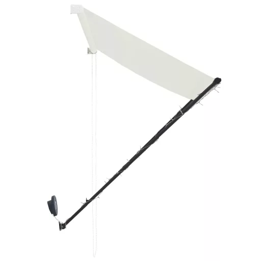 Feltekerhető krémszínű napellenző LED-del 300 x 150 cm