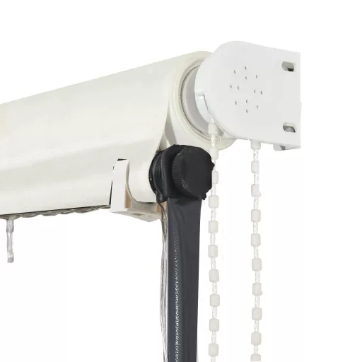 Feltekerhető krémszínű napellenző LED-del 300 x 150 cm