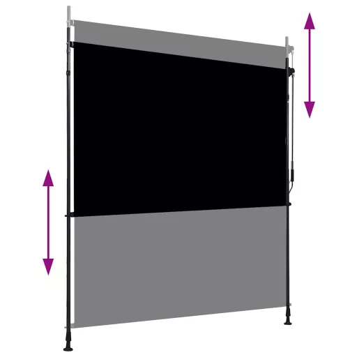 Antracitszürke kültéri sötétítő roló 200 x 270 cm