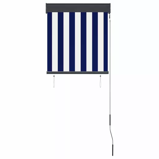 Kék és fehér kültéri roló 60 x 250 cm