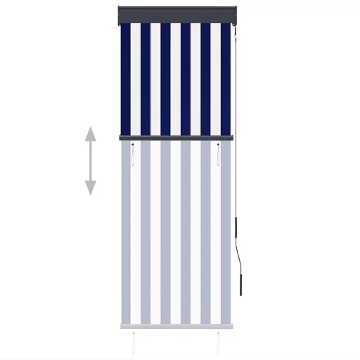 Kék és fehér kültéri roló 60 x 250 cm