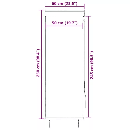 Kék és fehér kültéri roló 60 x 250 cm