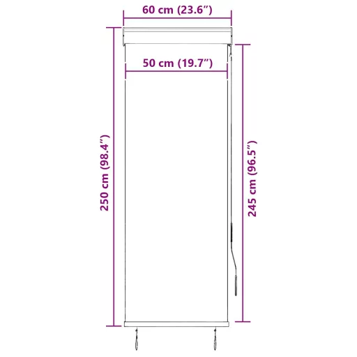 Narancssárga és barna kültéri roló 60 x 250 cm