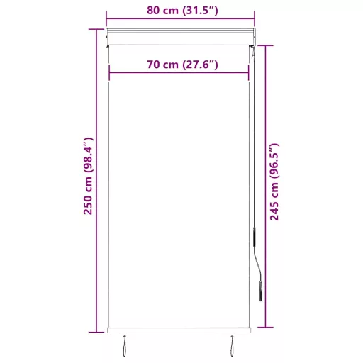 Antracitszürke kültéri roló 80 x 250 cm