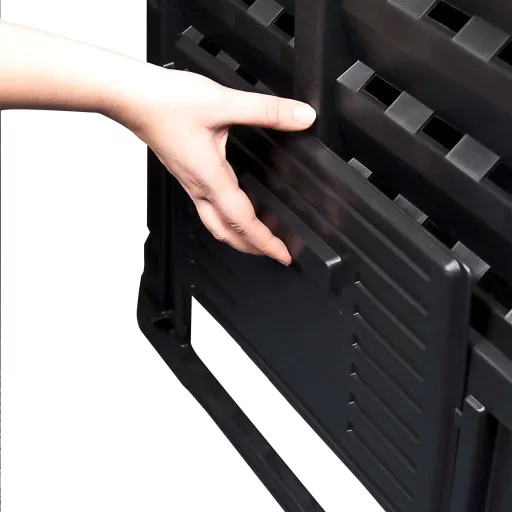 Fekete kerti komposztáló 93,3 x 93,3 x 113 cm 740 l
