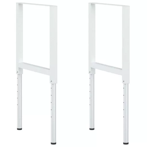 2 db szürke állítható fém munkapadváz 55 x (69-95,5) cm