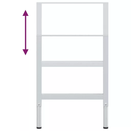 2 db szürke állítható fém munkapadváz 55 x (69-95,5) cm
