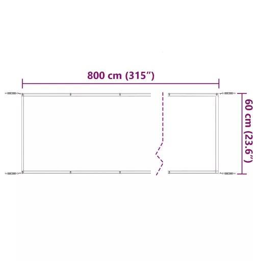Fehér oxford-szövet függőleges napellenző 60 x 800 cm