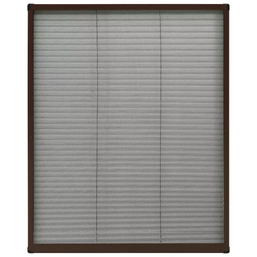 Barna alumínium pliszé ablakszúnyogháló 80 x 100 cm
