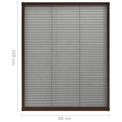 Barna alumínium pliszé ablakszúnyogháló 80 x 100 cm