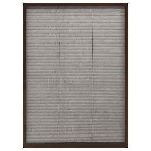Barna alumínium pliszé ablakszúnyogháló 80 x 120 cm