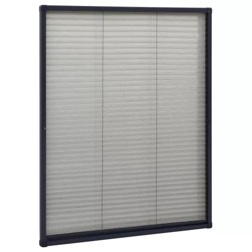 Antracitszürke alumínium pliszé ablakszúnyogháló 60 x 80 cm