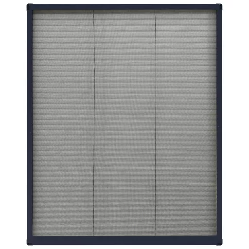 Antracitszürke alumínium pliszé ablakszúnyogháló 60 x 80 cm