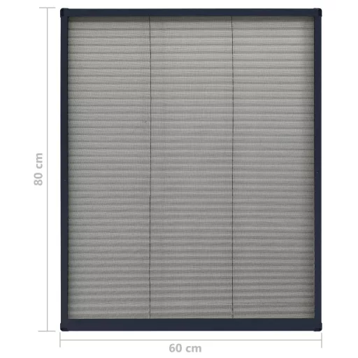 Antracitszürke alumínium pliszé ablakszúnyogháló 60 x 80 cm
