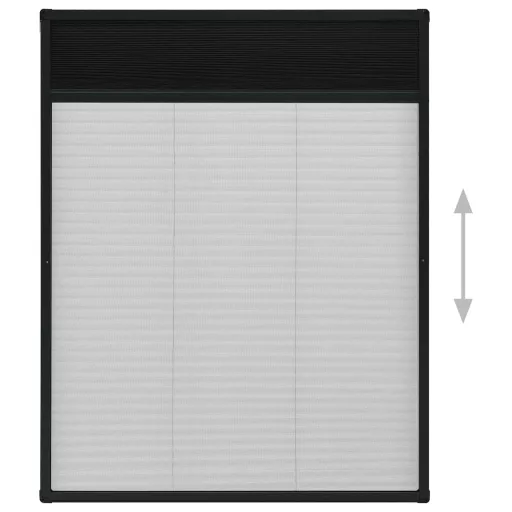 Antracitszürke alumínium pliszé ablakszúnyogháló 80 x 100 cm