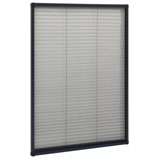 Antracitszürke alumínium pliszé ablakszúnyogháló 80 x 120 cm
