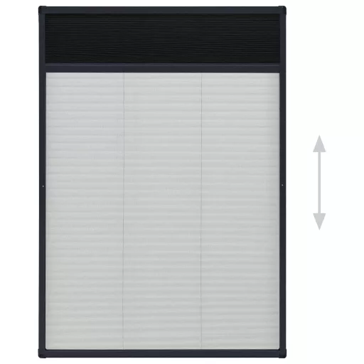 Antracitszürke alumínium pliszé ablakszúnyogháló 80 x 120 cm