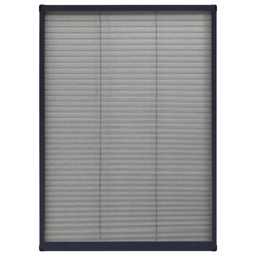 Antracitszürke alumínium pliszé ablakszúnyogháló 80 x 120 cm