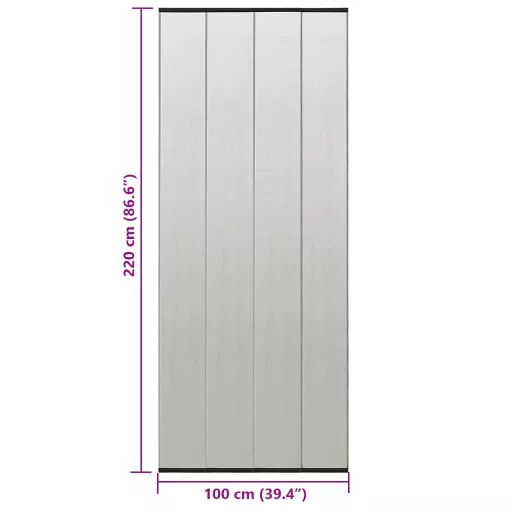 Fekete poliészter szúnyogháló ajtóra hálós függönnyel 100x220cm