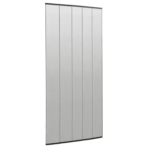 Fekete szúnyogháló ajtóra 5 részes hálós függönnyel 120x240 cm