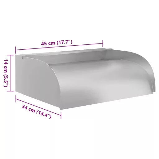 304-es rozsdamentes acél vízesés LED-ekkel 45 x 34 x 14 cm