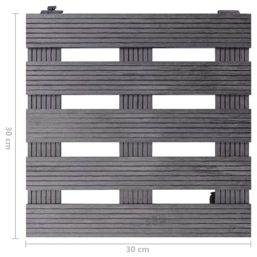 2 db szürke WPC görgős virágtartó 30 x 30 x 7,5 cm