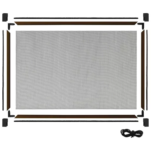 Barna lehúzható ablakszúnyogháló 70 x 150 cm