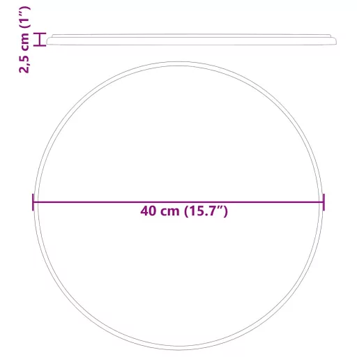 Fekete márvány asztallap Ø40 x 2,5 cm