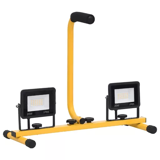 Hideg fehér fényű fogantyúval ellátott LED-es reflektor 2x20 W