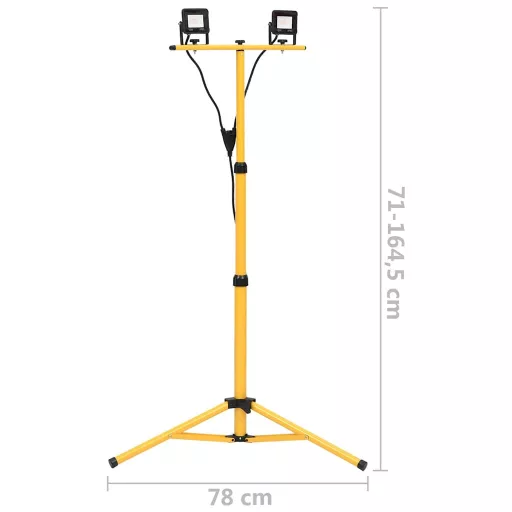 Hideg fehér fényű háromlábú LED-es reflektor 2 x 10 W