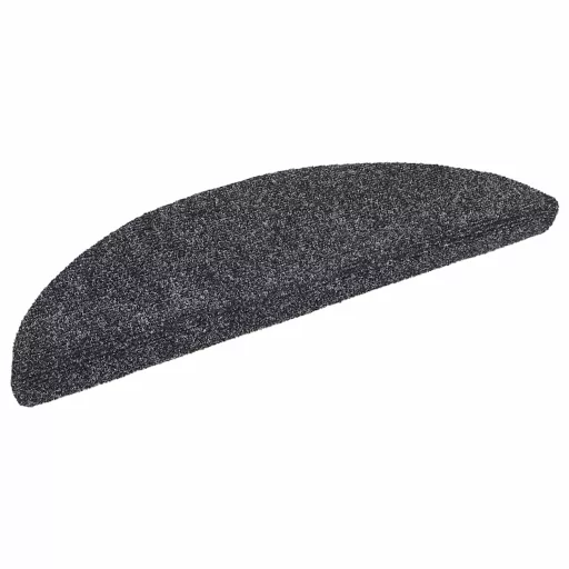 10 db öntapadós lépcsőszőnyeg 56 x 17 x 3 cm sötétszürke félkör alakú