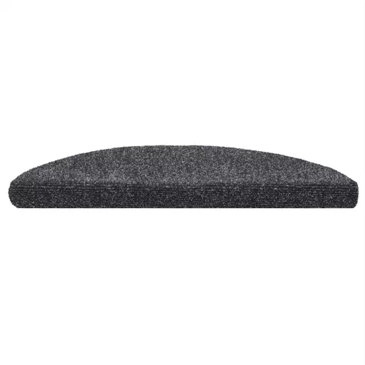 10 db öntapadós lépcsőszőnyeg 56 x 17 x 3 cm sötétszürke félkör alakú