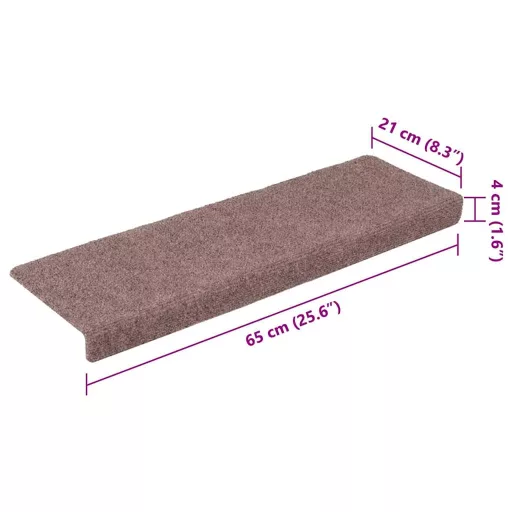 5 db öntapadós lépcsőszőnyeg 65 x 21 x 4 cm világosbarna téglalap alakú széllel