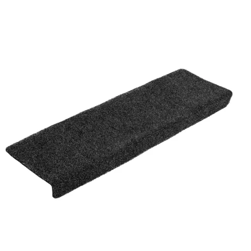 5 db öntapadós lépcsőszőnyeg, sötétszürke, téglalap alakú széllel, 65 x 21 x 4 cm