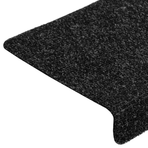5 db öntapadós lépcsőszőnyeg, 65 x 21 x 4 cm, fekete, téglalap alakú széllel