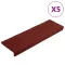 5 db öntapadós lépcsőszőnyeg 65 x 21 x 4 cm bordói piros téglalap alakú széllel