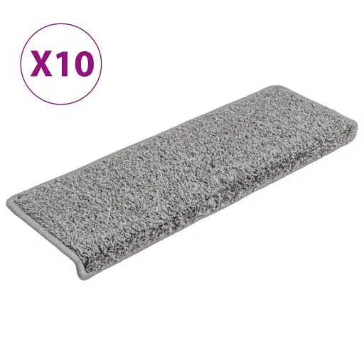 10 db szürke lépcsőszőnyeg, téglalap alakú széllel, 65 x 21 x 4 cm