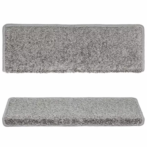 10 db szürke lépcsőszőnyeg, téglalap alakú széllel, 65 x 21 x 4 cm