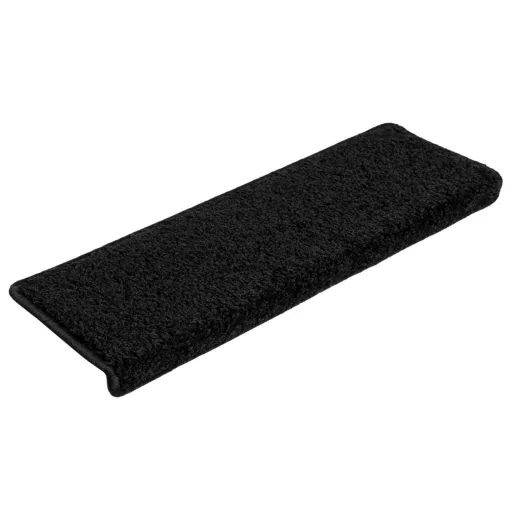 10 db fekete lépcsőszőnyeg, téglalap alakú széllel, 65 x 21 x 4 cm