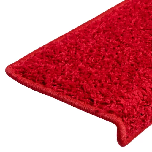 10 db piros, téglalap alakú szélű lépcsőszőnyeg 65 x 21 x 4 cm