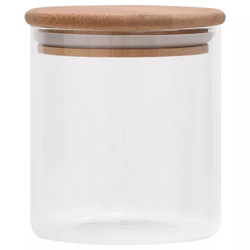 6 db üvegedény bambuszfedéllel 600 ml