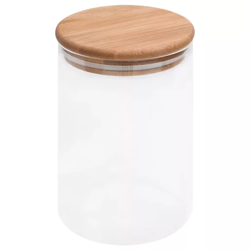 4 db üvegedény bambuszfedéllel 800 ml