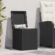 Fekete PP rattan kerti tároló doboz 90 L