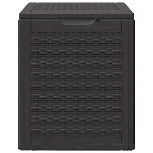 Fekete PP rattan kerti tároló doboz 90 L
