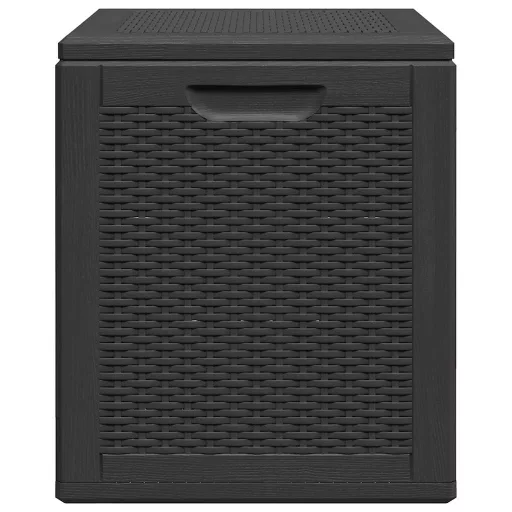 Fekete PP rattan kerti tároló doboz 90 L