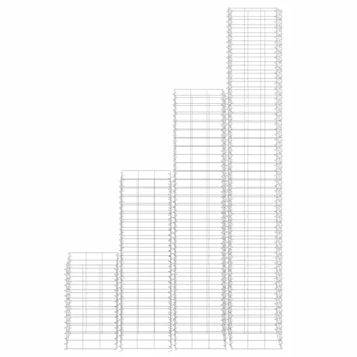 4 db vas gabion magaságyás 30 x 30 x 50 / 100 / 150 / 200 cm