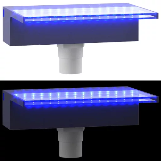 Akril vízeséskifolyó RGB LED-ekkel 30 cm